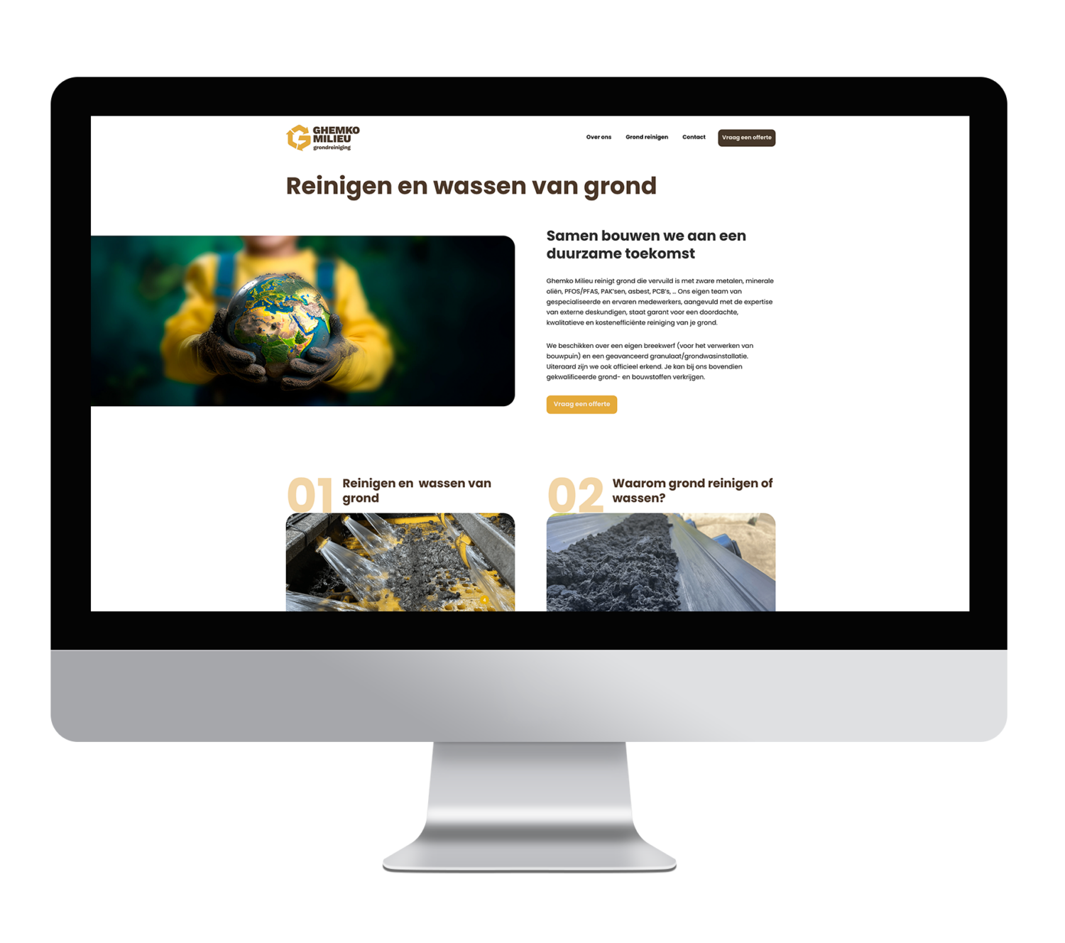 webdesign en programmatie voor de website van Ghemko Milieu